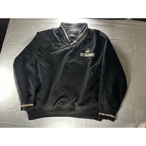 Zorrel U.S. Marines‎ Windbreaker Pullover Mens Medium Black Gold Pullover Jacket